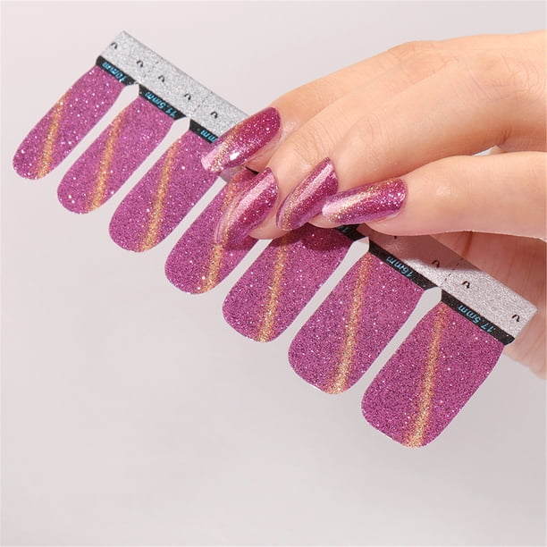 Fiudx Tiras de Esmalte de Uñas de Colores, Calcomanías Diy, Peggatinas de Belleza para Uñas, Cobertura Completa