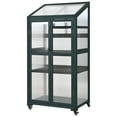 thumbnail image 4 of MAYEERTY 62" Tall Outdoor Wood Greenhouse with Wheels – Portable Cold Frame for Balcony, Garden, or Indoor Use with Adjustable Shelves and Roof Vent, 4 of 6