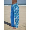 thumbnail image 6 of Towel Pants for Swimmers – Cotton Terry Towel Pants – Beach Coverup – Resort Wear – Swim wear - Blue Smiley Face Pattern, 6 of 7