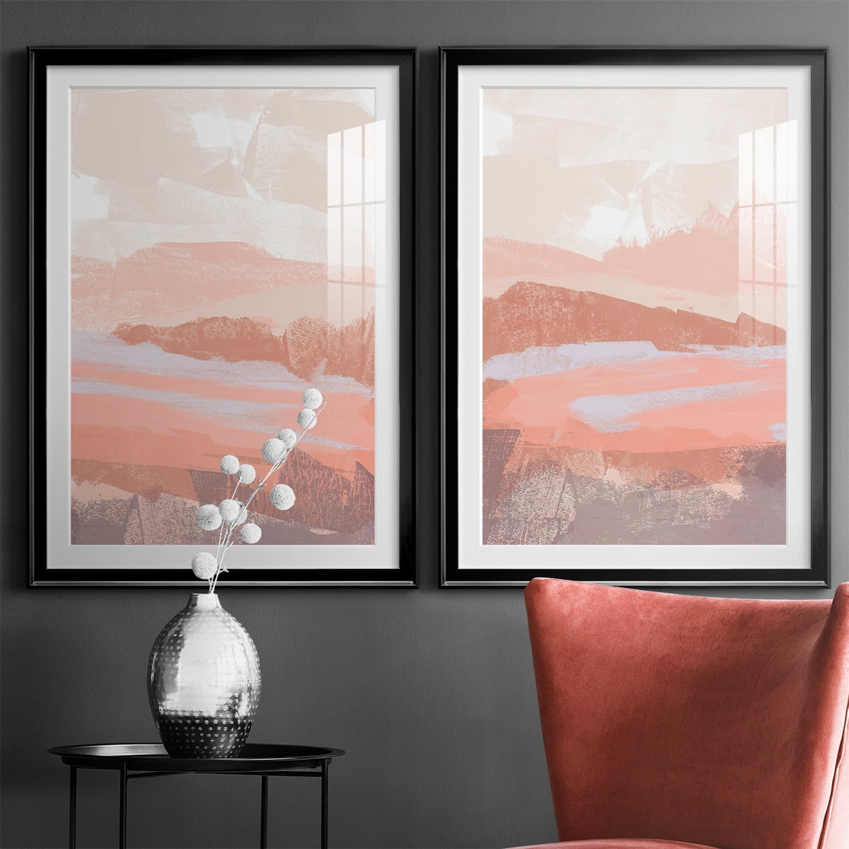 Wexford Home Dusty Desert I Premium Framed Print, 18.5" x 24.5" - Ready to Hang, Black (Set of 2)