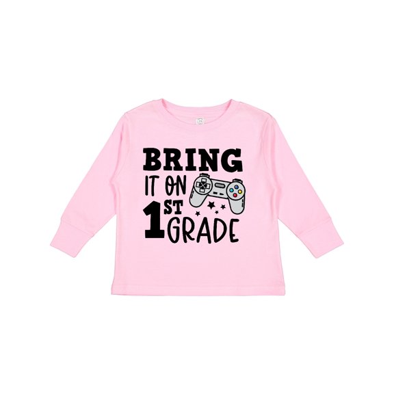Inktastic Bring it On 1st Grade Video Game Controller Boys or Girls Long Sleeve Toddler T-Shirt