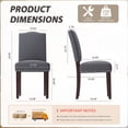 thumbnail image 3 of EOP Mid-Century Modern Upholstered Dining Chairs Set of 4, Farmhouse Fabric Kitchen & Dining Room Chairs with Extra Padded Seat, Ideal for Living Room, Restaurant, Dark Gray, 3 of 12