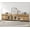 Oak, variant on Modern 4-in-1 Chest Of Drawers, Bedroom Storage Dresser with Glass Doors, 2 Drawers, Adjustable Shelf and Sturdy Metal Base for Home,Beige