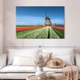 thumbnail image 2 of Elephant Stock Windmill And Tulips Wall Art - Horizontal Canvas Wall Art - Living Room Wall Decor - Nature Canvas - White And Blue Decor - 48" x 32", 2 of 8