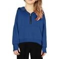 thumbnail image 6 of Jalioing Half Zip Athletic Hoodies for Girls Solid Long Sleeve Hooded Sweatshirts with Pocket Casual Sport Pullover, 6 of 8
