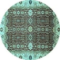 thumbnail image 1 of Ahgly Company Indoor Round Abstract Light Blue Modern Area Rugs, 4' Round, 1 of 4
