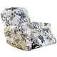 thumbnail image 2 of Dznils Funda para Sillón Reclinable Estampada Funda Elástica para Sofá Reclinable de Poliéster, Azul Floral, 2 of 11