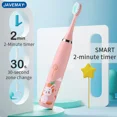 thumbnail image 2 of Cepillo de dientes eléctrico sónico para niños, cepillo de dientes impermeable para niños, cepillo de dientes de cerdas suaves para blanquear los dientes J259, 2 of 5