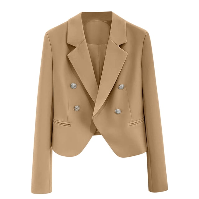 Wo-Fusoul Blazer à Manches Longues pour Femmes, Veste Décontractée Extensible avec Col à Revers, Blazer Confortable Coupe Régulière pour Femmes, Léger pour Bureau et Usage Quotidien