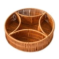 thumbnail image 3 of Cesta tejida para servir, bandeja para almacenar alimentos, divisores, organizador decorativo, redonda, para frutas 5 rejillas, 3 of 9