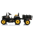 thumbnail image 5 of CIPACHO 12V Battery-Powered Toy Tractor with Trailer and 35W Dual Motors, 3-Gear-Shift Ground Loader Ride On with LED Lights and USB Audio Functions, Black, 5 of 13