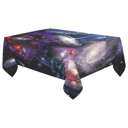 

MYPOP Outer Space Galaxy Planet Nebula Tablecloth 60x104 Inches Romantic Space Landscape Tablecover Desk Table Cloth Cover for Christmas Wedding Party Decor