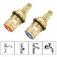 thumbnail image 3 of 2pcs Replacement Tap Valves Brass Ceramic Stem Disc Cartridge Faucet Valve Quarter Turn 1/2" For Bathroom Kitchen Tap, 3 of 5