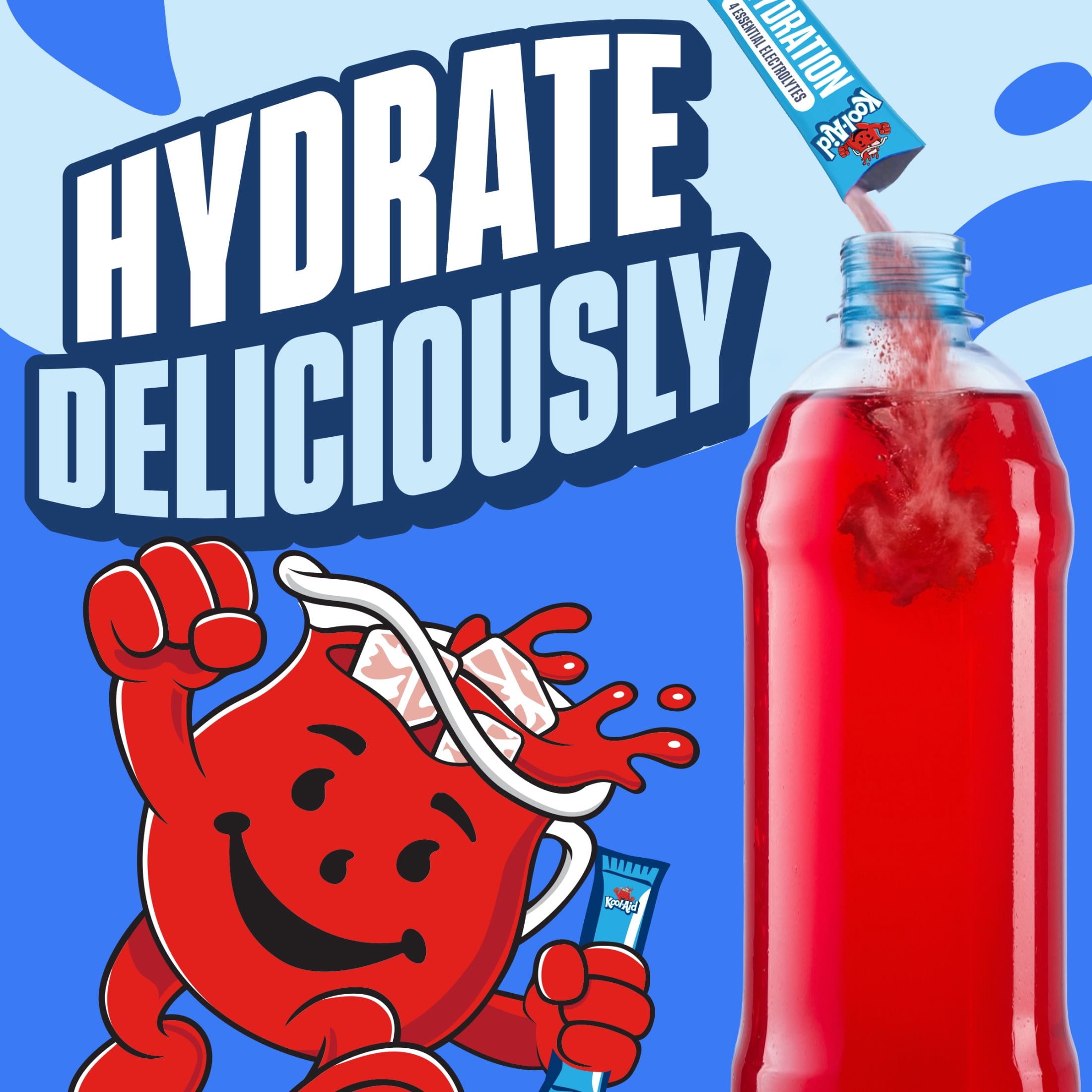 Kool-Aid Hydration Electrolyte Powder Drink Mix, 6 On-the-Go-Packets, for Easy and Flavorful Hydration, Tropical Punch Artificial Flavor, Zero Sugar, No Artificial Dyes, Low Calorie, 1.32 oz Box