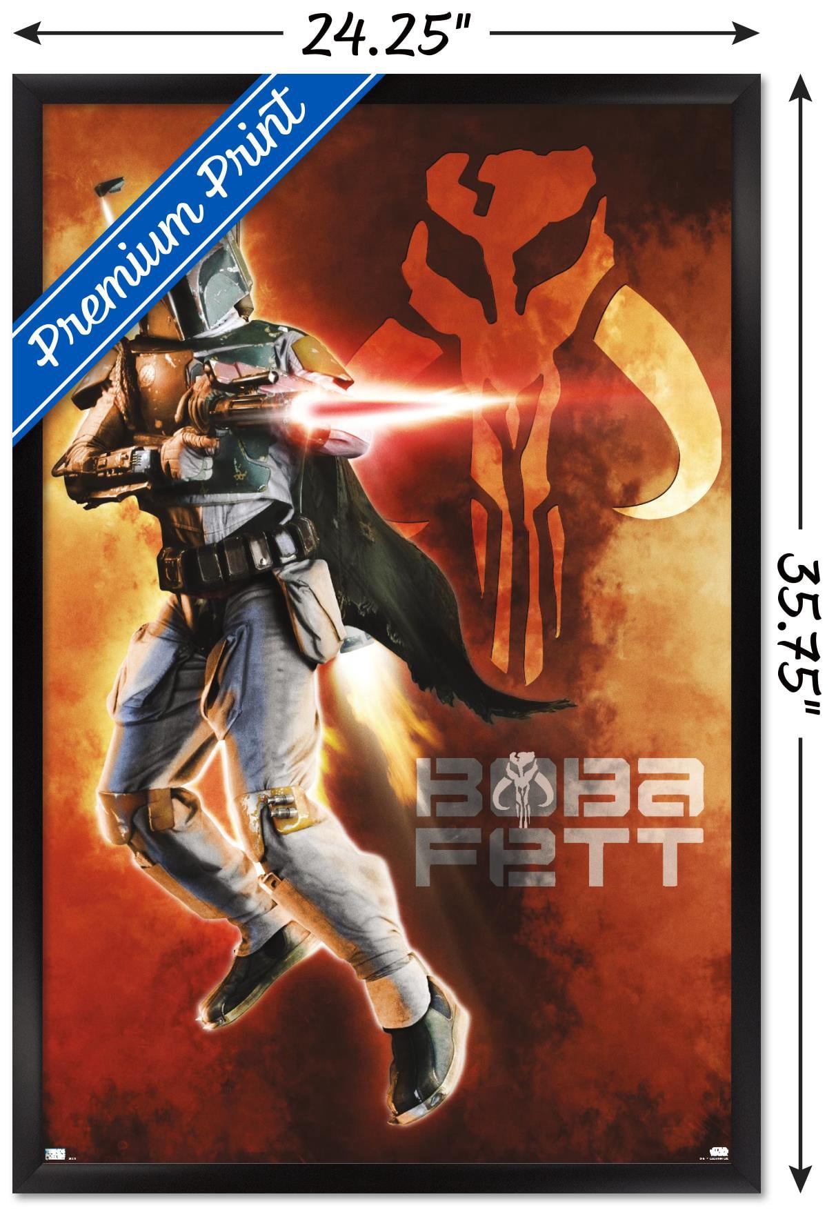 Star Wars: Saga - Boba Fett - Mythosaur Skull Wall Poster, 22.375" x 34", Framed