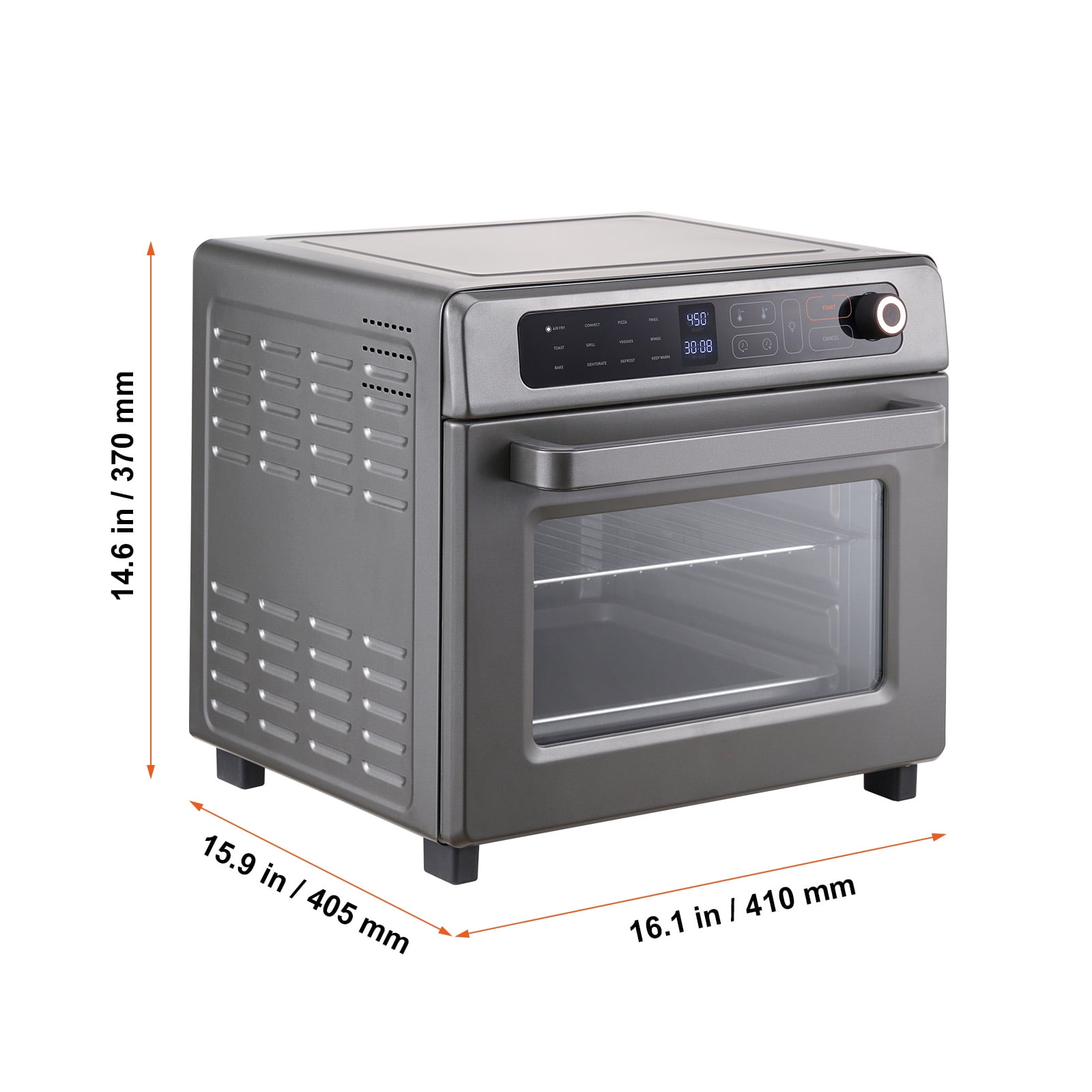 KFFKFF 12-IN-1 1700W Air Fryer Toaster Oven 25L Stainless Steel Convection Oven