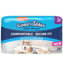 Hartz Comfitables Male Dog Wraps with Stretchy Waistband, Large 24 Count