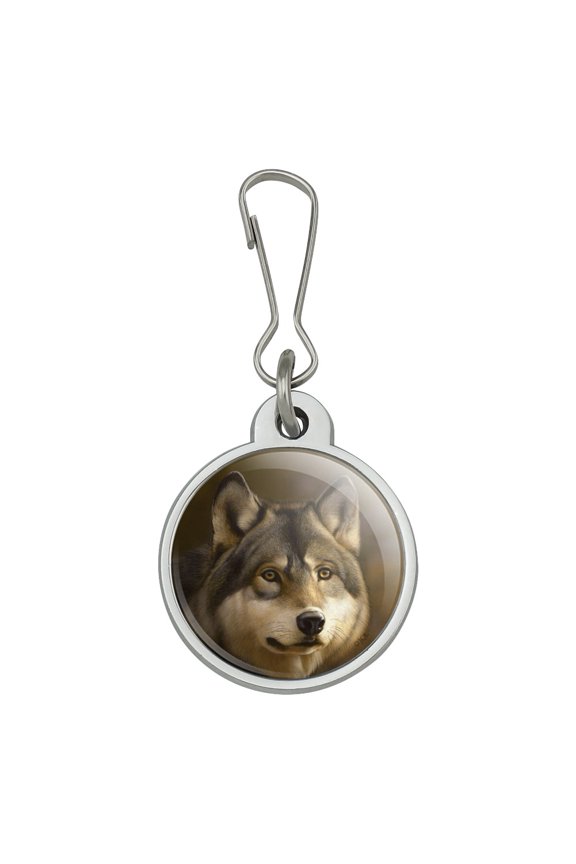 Timberwolf Timber Wolf Wolves Jacket Handbag Purse Luggage Backpack Zipper Pull Charm