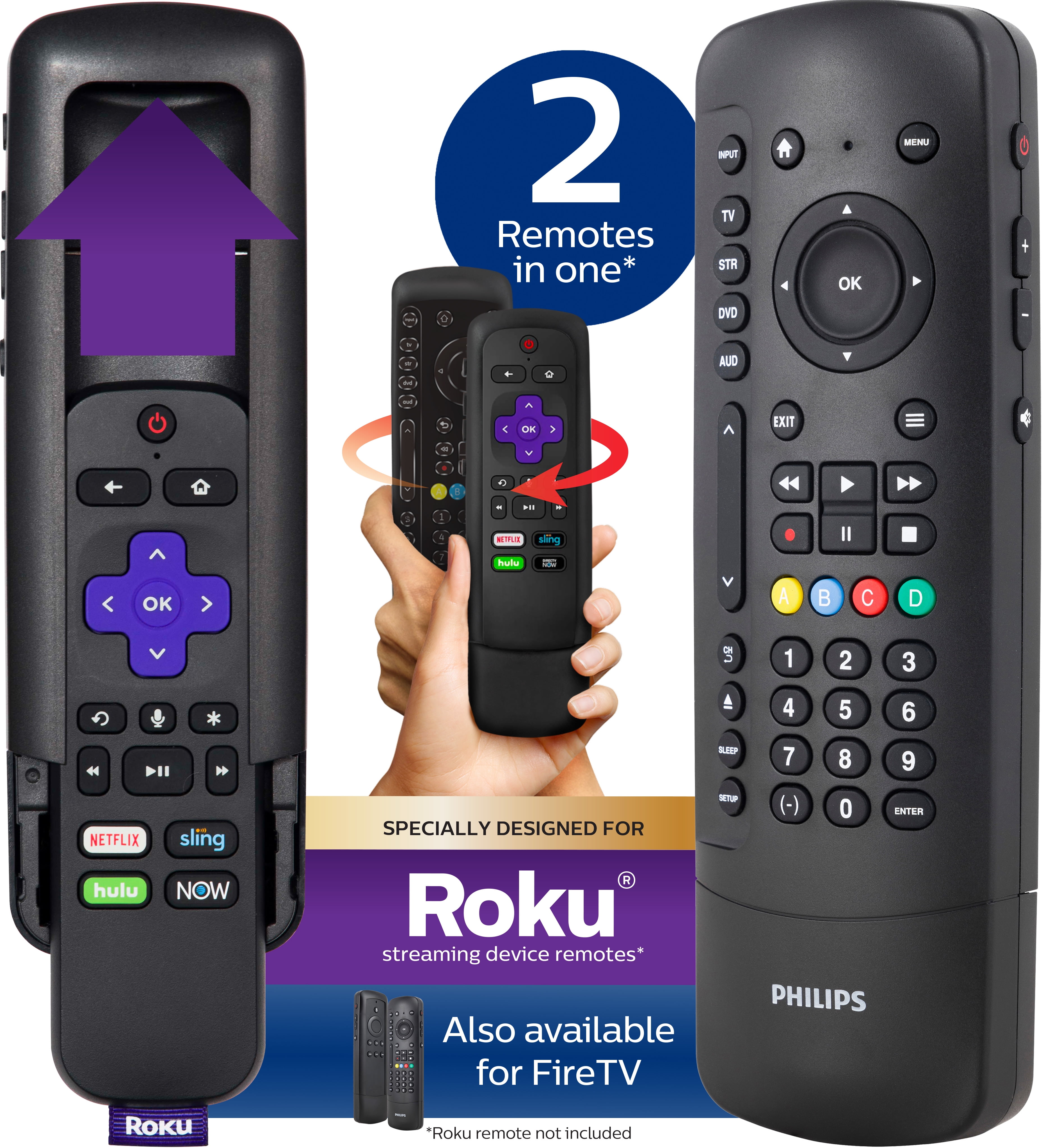Buy Philips 4Device Universal TV Remote Control with Roku TV Remote