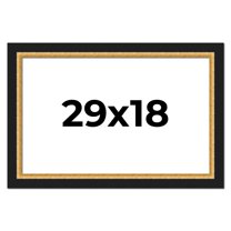 29x18 Frame Gold Real Wood Picture Frame Width 2.25 Inches | Interior Frame Depth 0.5 Inches |
