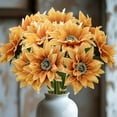 thumbnail image 2 of VQPeo Sunflowers Artificial Flowers, Fake Silk Sunflower with Long Stem, Artificial Sunflowers for Fall Home Decor, Wedding Decor, 2 of 5