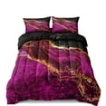 thumbnail image 5 of Hot Pink Marble Comforter Set Black Gold Bedding Set Dark Red Marble Texture Bed Comforter Set Abstract Home Decor, 5 of 12