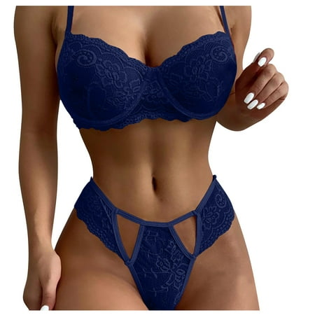 

YDKZYMD Women Sexy Lingerie Babydoll Set Lace 2 Pieces Teddy Bodysuit Underwear Sheer Plus Size Chemise With Floral Bra And Panty Sets