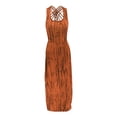 thumbnail image 5 of WTXUE Robes pour Femmes 2024, Robe d'Été Automne Multi-Imprimée pour Fête Mariage, Robe Dos Nu, Orange TG, 5 of 5