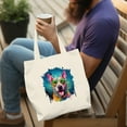 thumbnail image 4 of Hippie Bull Terrier Portrait oil painting Watercolor Tie-dye Vintage Canvas Tote Bag Bully Dog Lovers Gifts Idea Reusable Shopping Grocery Bag - 00015, 4 of 5
