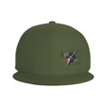 thumbnail image 3 of DouZhe Flat Brim Cap Snapback Hat, Guitar Rock Music Prints Adjustable Green Adult Baseball Cap, 3 of 6