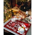 thumbnail image 6 of Christmas Placemats Set of 4, Red Hat Snowman Place Mats Snowflake Xmas Balls Placemat Table Decoration for Kitchen Table Dinner Xmas Holiday Party Home Decor Indoor Outdoor 13x19 Inch, 6 of 9