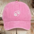 thumbnail image 2 of Mens Baseball Caps Washed Baseball Cap Heart Paw Print Adjustable Womens Sun Hat Outdoor Running Workouts Activities Pink One Size, 2 of 3