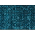 thumbnail image 1 of Ahgly Company Machine Washable Indoor Rectangle Abstract Turquoise Blue Modern Area Rugs, 4' x 6', 1 of 4