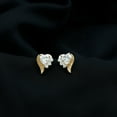 thumbnail image 3 of Rosec Jewels Lab Created Diamond Heart Stud Earrings with Screw Back - 1 Carat - EF-VS Quality Certified, 18K Yellow Gold, 3 of 6