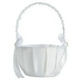 thumbnail image 3 of Shenmeida 2PCS Wedding Flower Girl Baskets, Satin Bowknot Flower Baskets Pearl Collection - White, 3 of 6