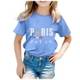 thumbnail image 1 of WEAIXIMIUNG Chemise à Phrases Enfants Thème 2024 Mode Française Imprimé Manches Courtes Col Rond T-Shirt Hauts 4-5 Ans, 1 of 4