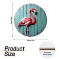 thumbnail image 2 of Rustic Round Wooden Wall Art Sign, 8" Decorative Home Decor, Vintage Pink Flamingo Designs, Easy Hang, Gift-Ready for Christmas Living Room Bedroom Kitchen Office, 2 of 8