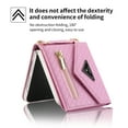 thumbnail image 3 of ELEHOLD for Samsung Galaxy Z Flip 4 6.7 inch Wallet Case, Zipper Purse Card Holder Crossbody Shoulder Strap Magnetic Snap Kickstand Function Shockproof Faux Leather Case for ZFlip4,Pink, 3 of 6