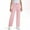 Pink, variant on Juslio Girls Pants Solid Casual 7-16 Years Middle Mid Waist Pocket Straight Tube Decorative Buckle Black