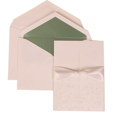 Jam Paper White Card With Green Lined Envelope Large Wedding Jam Paper White Card With Green Lined Envelope Large Wedding Invitation Heart Garden Ribbon Set