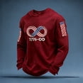 thumbnail image 2 of CUSTG Men T-Shirts Long Sleeve Thermal Shirt Knit Fabric Crewneck Casual Comfort Tops Celebrate America's 250th Anniversary Cozy 1776-2026 4th Of July Tee, 2 of 3