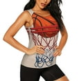 thumbnail image 2 of Gukieu Basketball Shot Print Women's Quick-drying Fitness Vest, Round Neck Sleeveless Fitness T-shirt, Suitable for Yoga, Sports-Medium, 2 of 7