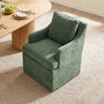 thumbnail image 3 of Usaint Upholstered Dining Chairs, Modern Kitchen Chairs Dinner Chairs with 4 Casters, Chenille Armchair for Bedroom Reading Room Living Room,Green, 3 of 14