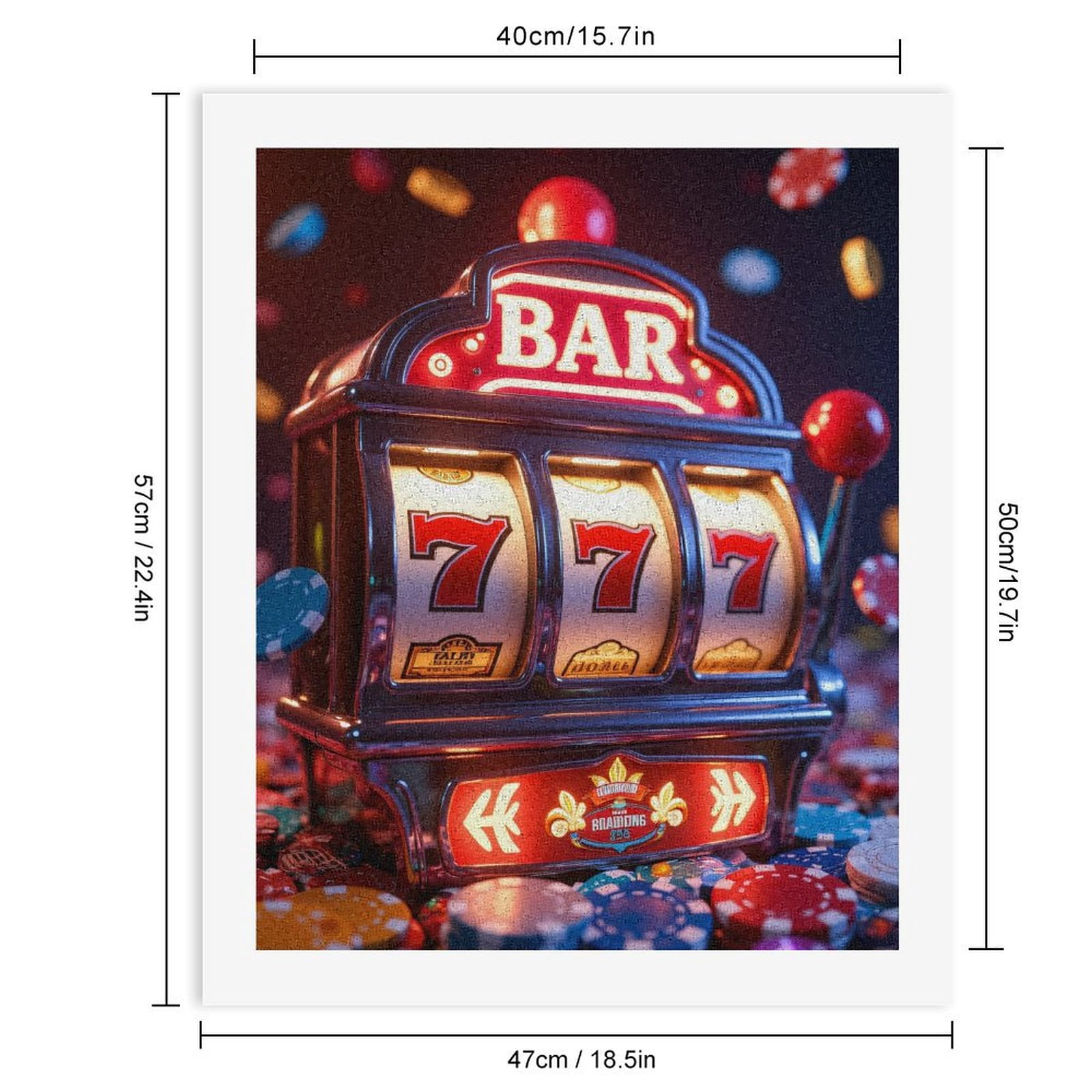 Paint by Numbers Kit for Adults, Slot Machine Jackpot Casino 777 Paint by Numbers, Easy Paint by Numbers Kit for Adults Beginner, DIY Adult Paint by Number Kits on Canvas, Home Decor