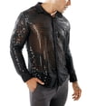 thumbnail image 4 of Txlixc Camisa de lentejuelas de primavera y otoño para hombres Txlixc moda, 4 of 7