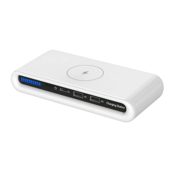 4 In 1 Multiport Wireless Charger With Qc3.0 Fast Charge Usb Ports For Multiple Devices