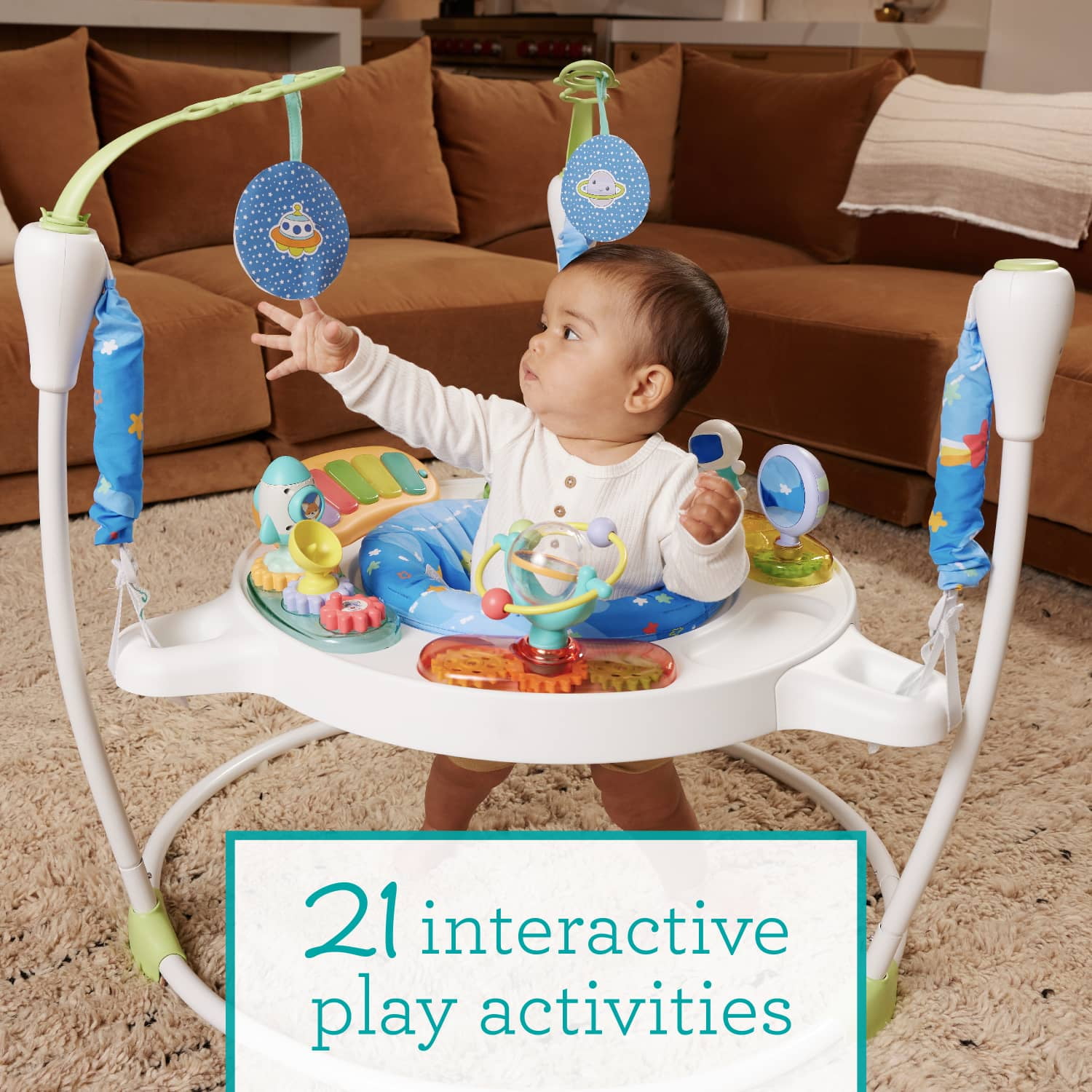 Open Box Infantino Magic Motion Activity Jumper: Space-Themed Adventure for Little Explorers, Unisex, 4+ Months