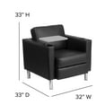 thumbnail image 6 of Emma + Oliver Black LeatherSoft Tablet Arm Chair, Tall Chrome Legs and Cup Holder, 6 of 11