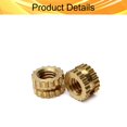 thumbnail image 3 of Wekity M3x3mm Female Thread Knurled Nuts Hx5mm OD Brass Threaded Insert Embedment Nuts Hydraulic Welded Joint Injection Molding Assortment Kit for 3D Printing Injection Molding 50PCS-0621, 3 of 5