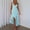 Blue, variant on Ynynloco Chiffon Ruffle Asymmetrical Midi Dress - V-Neck Spaghetti Strap Flowy Cocktail Dress for Summer & Date Night